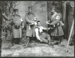 Photographie des frères Manaki de soldats de la Première Guerre mondiale
