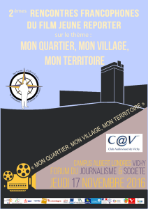 Flyer des Rencontres francophones du film Jeune Reporter 2016 Recto