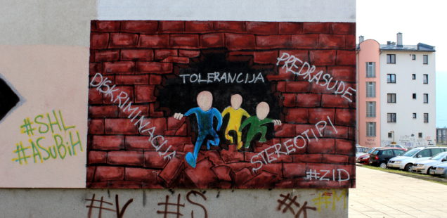 Graffiti sur le mur de Lukavica - Istočno Novo Sarajevo, Bosnie-Herzégovine, 2017