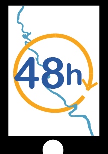 logo des 48h du reportage sur smartphone
